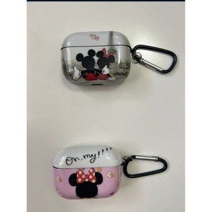 2 Minnie Mouse AirPod  Pro Case Cover Strong Plastic PINK AND WHITE COLORS NEW